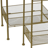 Grey Metal Plant Stand Set of 2 in Gold Metal 14in L x 10in W x 44inH