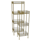 Grey Metal Plant Stand Set of 2 in Gold Metal 14in L x 10in W x 44inH