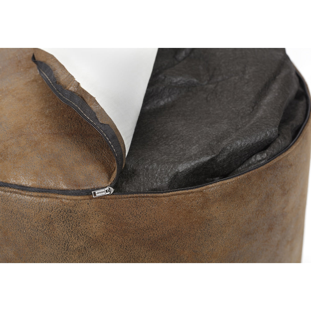 Grey Pinwheel Tapestry Pouf Ottoman
