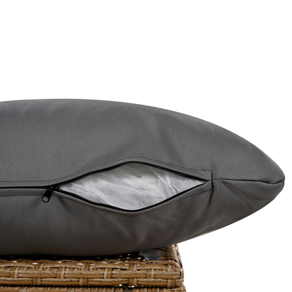 Grey Rattan Accent Egg Cuddle Chair with Cushion