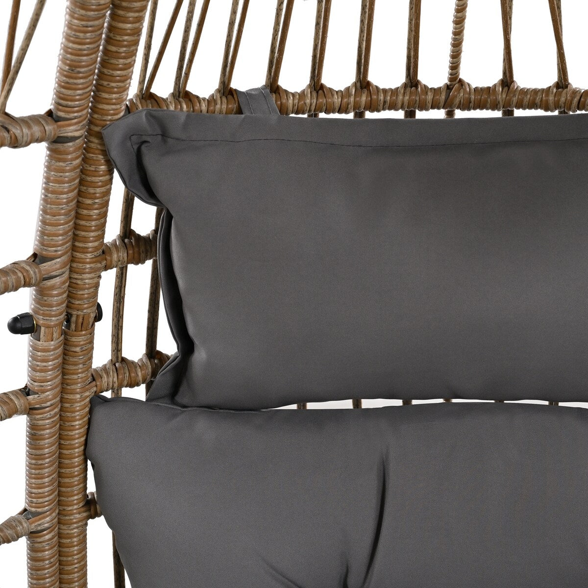 Grey Rattan Accent Egg Cuddle Chair with Cushion