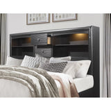 Solid Wood Full Grey Eight Drawers Bed