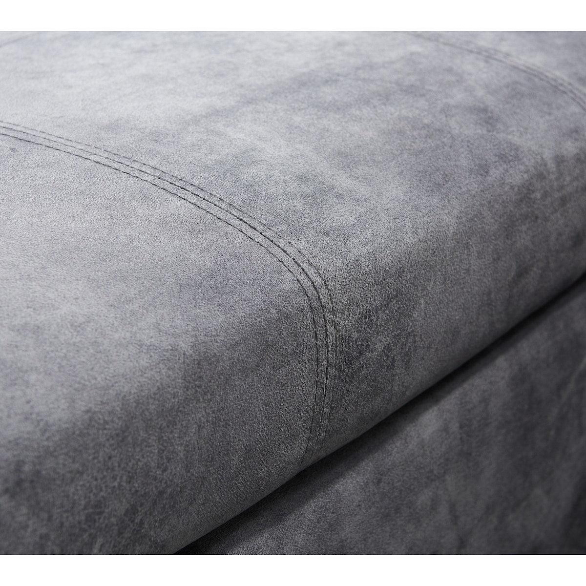 Grey Sectional Sofa with Pulled Out Bed, 2 Seats Sofa and Reversible Chaise with Storage, Both Hands with Copper Nail