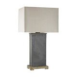 Grey Slate Outdoor Table Lamp Made Of Slate And Stone With A Taupe