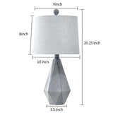 Grey Table Lamp Sets of 2 With White Fabric Shade