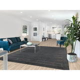Grey Tribal Gabbeh Area Rug Hand-Knotted Oriental Wool Carpet - 8'0"x 9'8"
