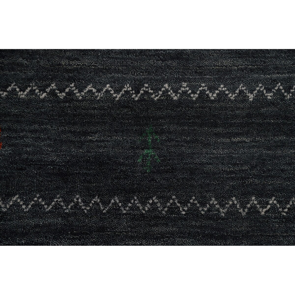 Grey Tribal Gabbeh Area Rug Hand-Knotted Oriental Wool Carpet - 8'0"x 9'8"