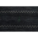 Grey Tribal Gabbeh Area Rug Hand-Knotted Oriental Wool Carpet - 8'0"x 9'8"