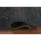 Grey Tribal Gabbeh Area Rug Hand-Knotted Oriental Wool Carpet - 8'0"x 9'8"