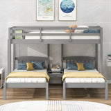 Grey Triple Sleeper Bunk Bed with Additional Drawer for Enhanced Storage