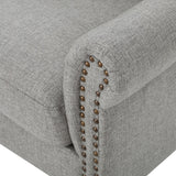 Grey Tufted Accent Chair with Decorative Trim