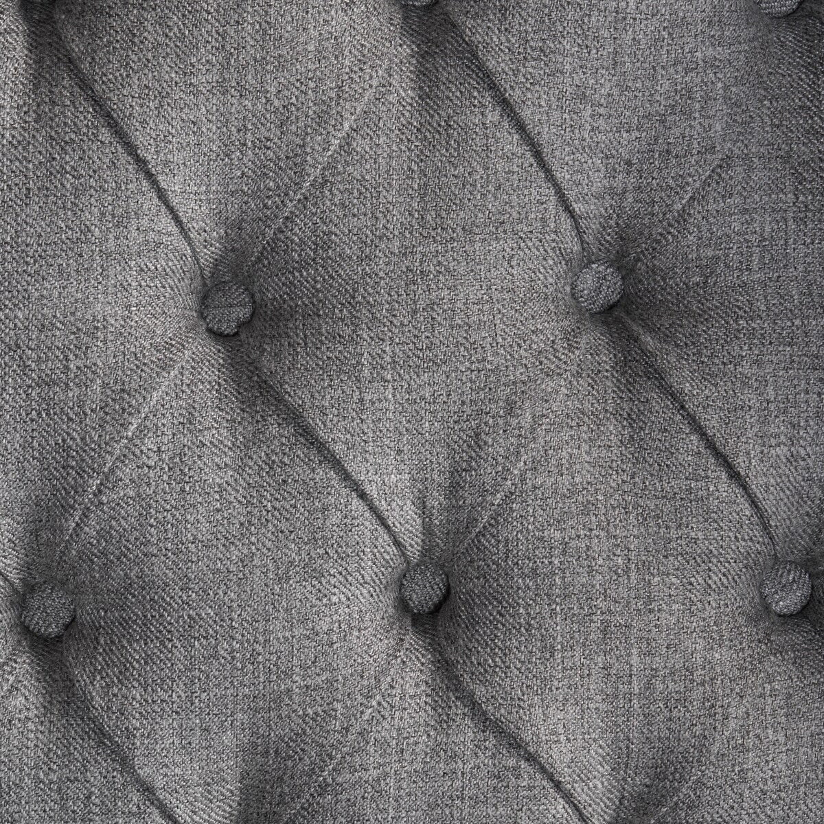 Grey Tufted Accent Chair with Decorative Trim