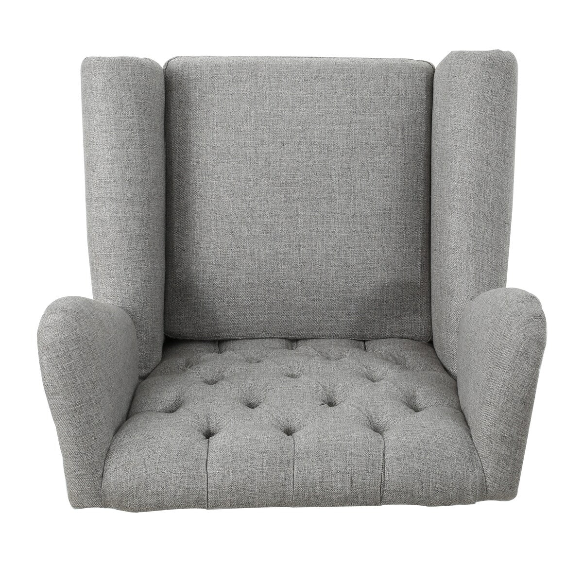 Grey Tufted Accent Chair with Decorative Trim