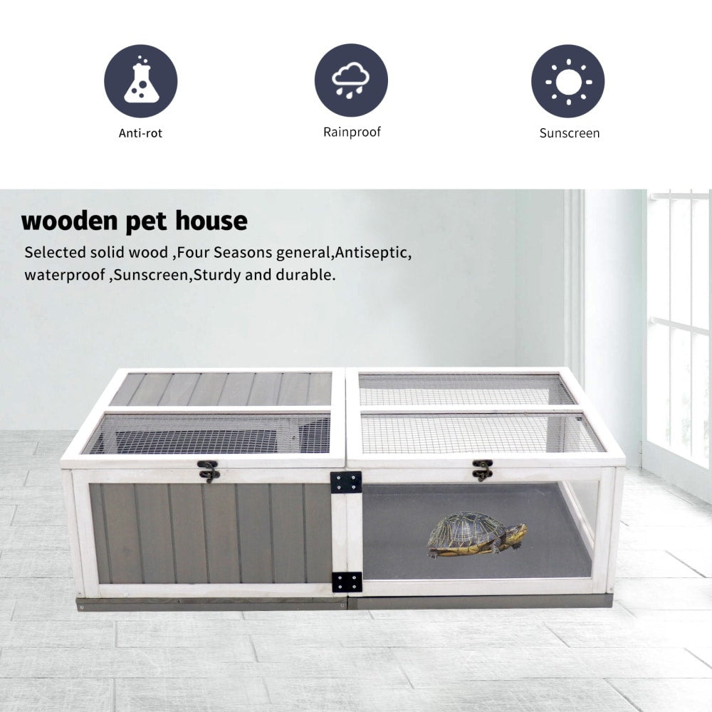 Grey Wooden Outdoor Reptile Cage