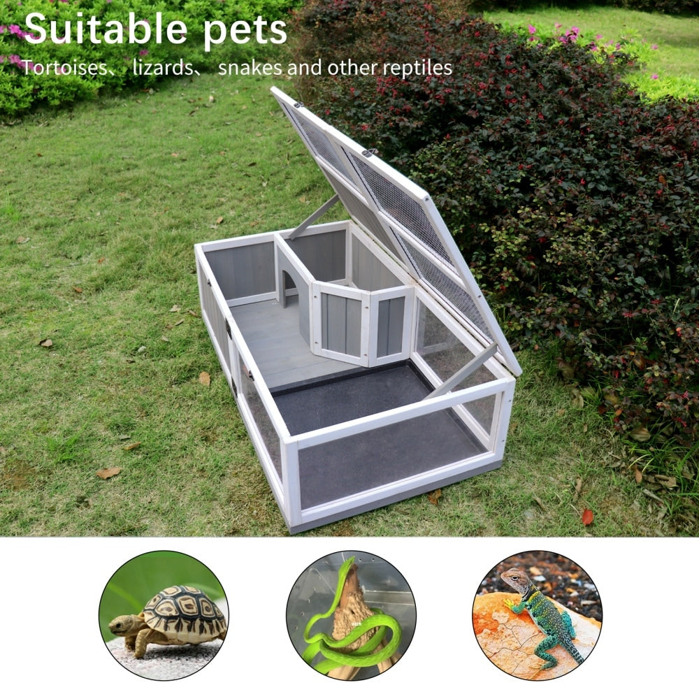 Grey Wooden Outdoor Reptile Cage