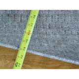 Grey Wool and Viscose from Bamboo Silk Tone on Tone Hand Loomed Oriental Rug