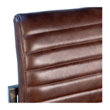 Greyson Genuine Full Grain Leather and Steel Modern Dining Arm Chair