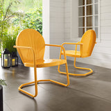Crosley Griffith Metal Chair In Tangerine - 22 W x 28.2 D x 33.25 H