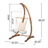 Griffith Outdoor Larch Wood Hammock Chair Swing with Water Resistant Fabric by Christopher Knight Home