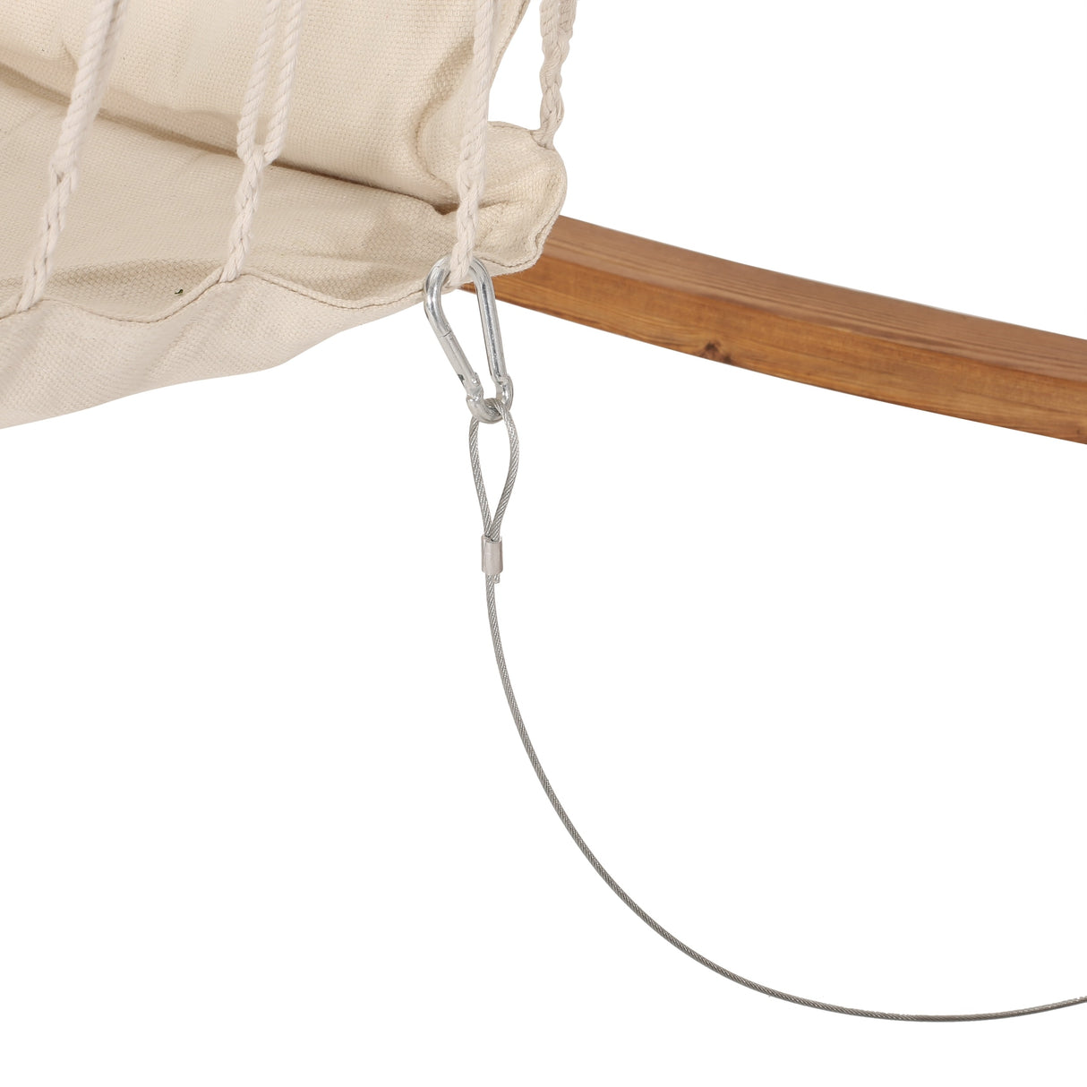 Griffith Outdoor Larch Wood Hammock Chair Swing with Water Resistant Fabric by Christopher Knight Home