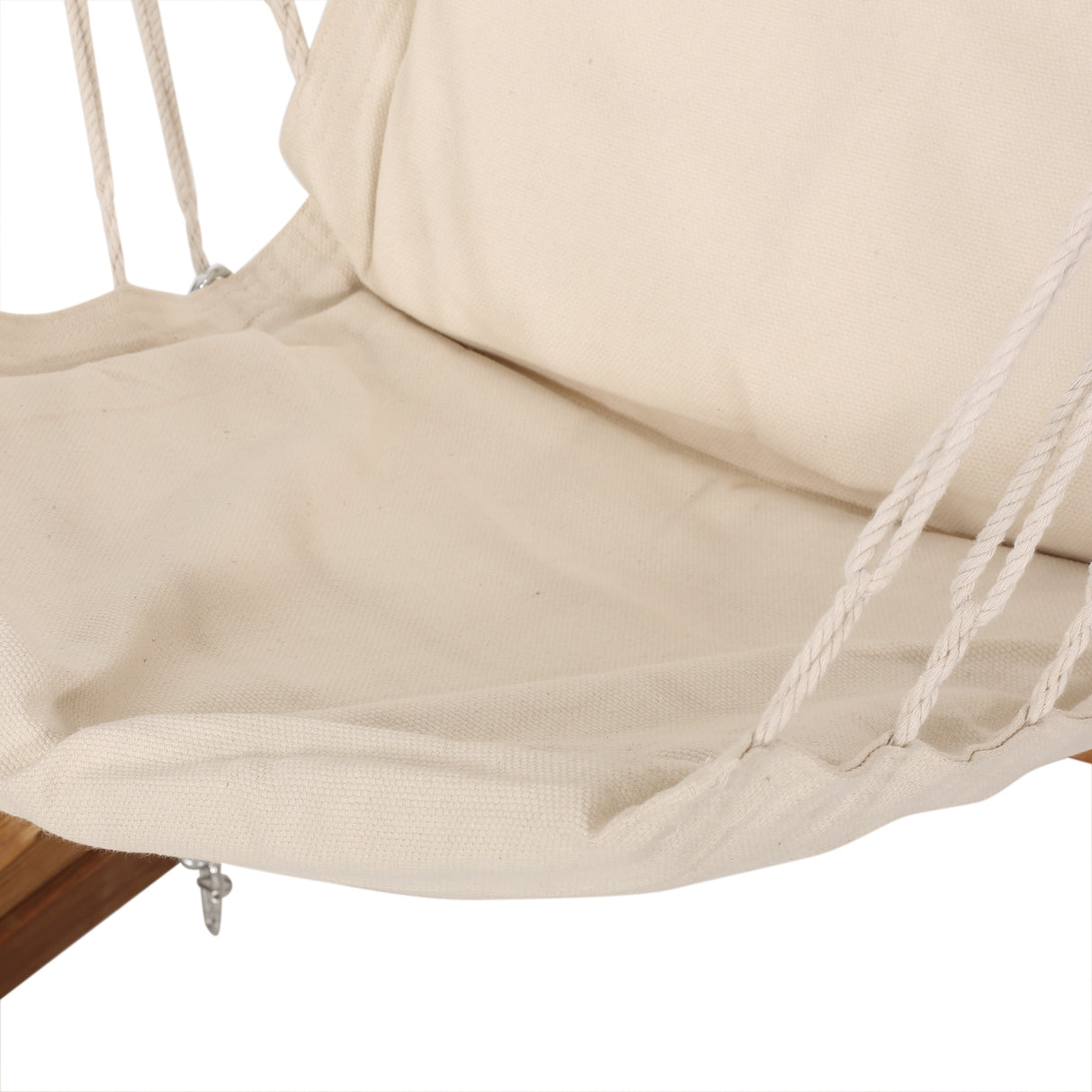 Griffith Outdoor Larch Wood Hammock Chair Swing with Water Resistant Fabric by Christopher Knight Home