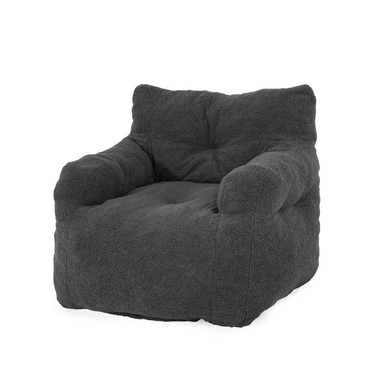 Grondin Giant Bean Bag Chairs for Adults and Teens, Sherpa Upholstery Lazy Sofa with Density Cotton Filling Modern Comfy Chair