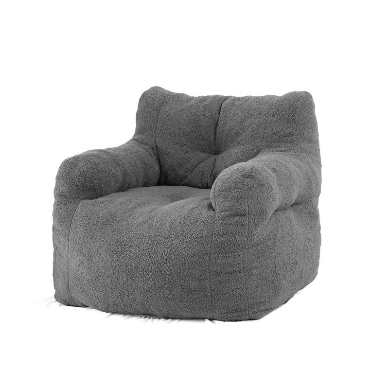Grondin Giant Bean Bag Chairs for Adults and Teens, Sherpa Upholstery Lazy Sofa with Density Cotton Filling Modern Comfy Chair