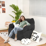 Grondin Giant Bean Bag Chairs for Adults and Teens, Sherpa Upholstery Lazy Sofa with Density Cotton Filling Modern Comfy Chair