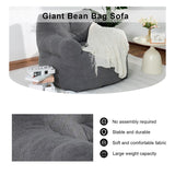 Grondin Giant Bean Bag Chairs for Adults and Teens, Sherpa Upholstery Lazy Sofa with Density Cotton Filling Modern Comfy Chair