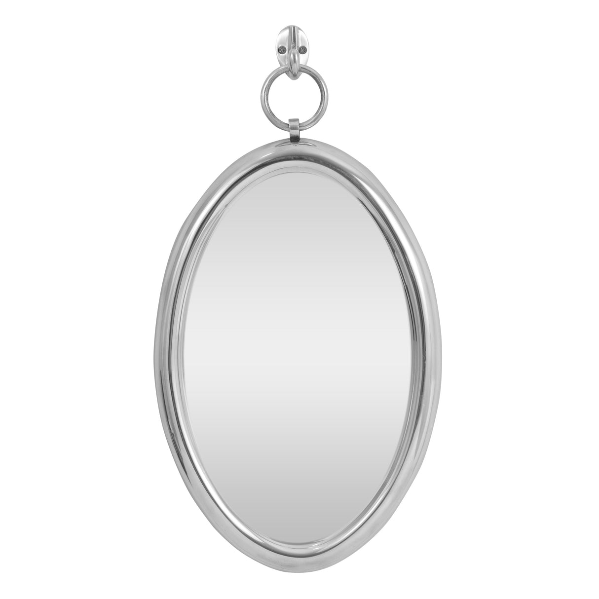 Grover Modern Handcrafted Oval Aluminum Wall Mirror by Christopher Knight Home - 12.00" L x 1.00" W x 20.50" H