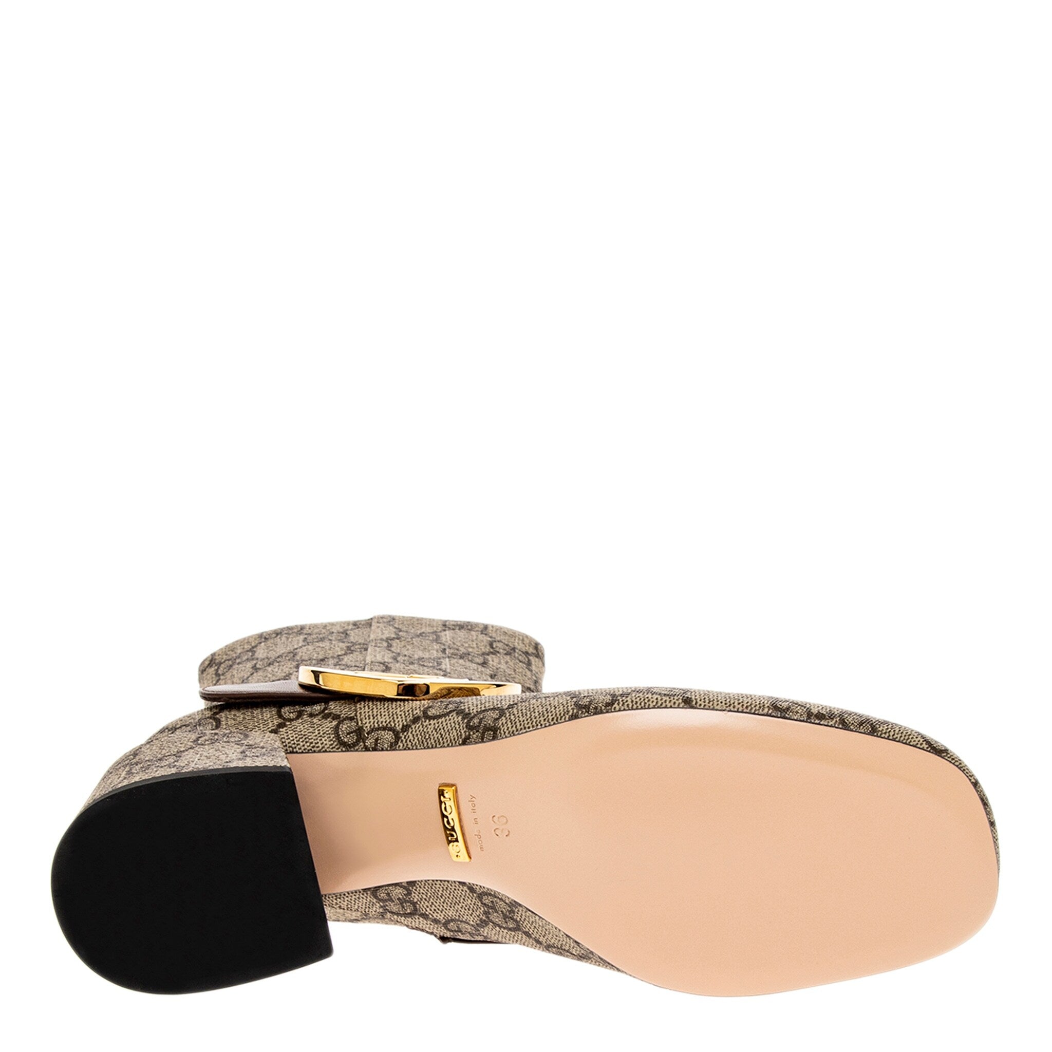 Gucci Blondie GG Supreme Ankle Boot - Brown Leather and