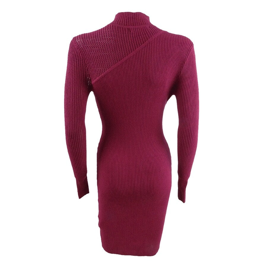 Guess Women's Zemira Pointelle Dress (L, Sweet Syrah)