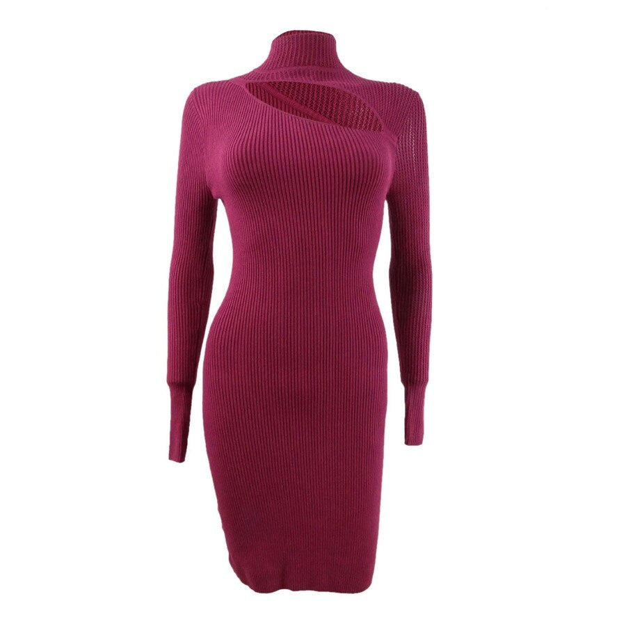 Guess Women's Zemira Pointelle Dress (L, Sweet Syrah)