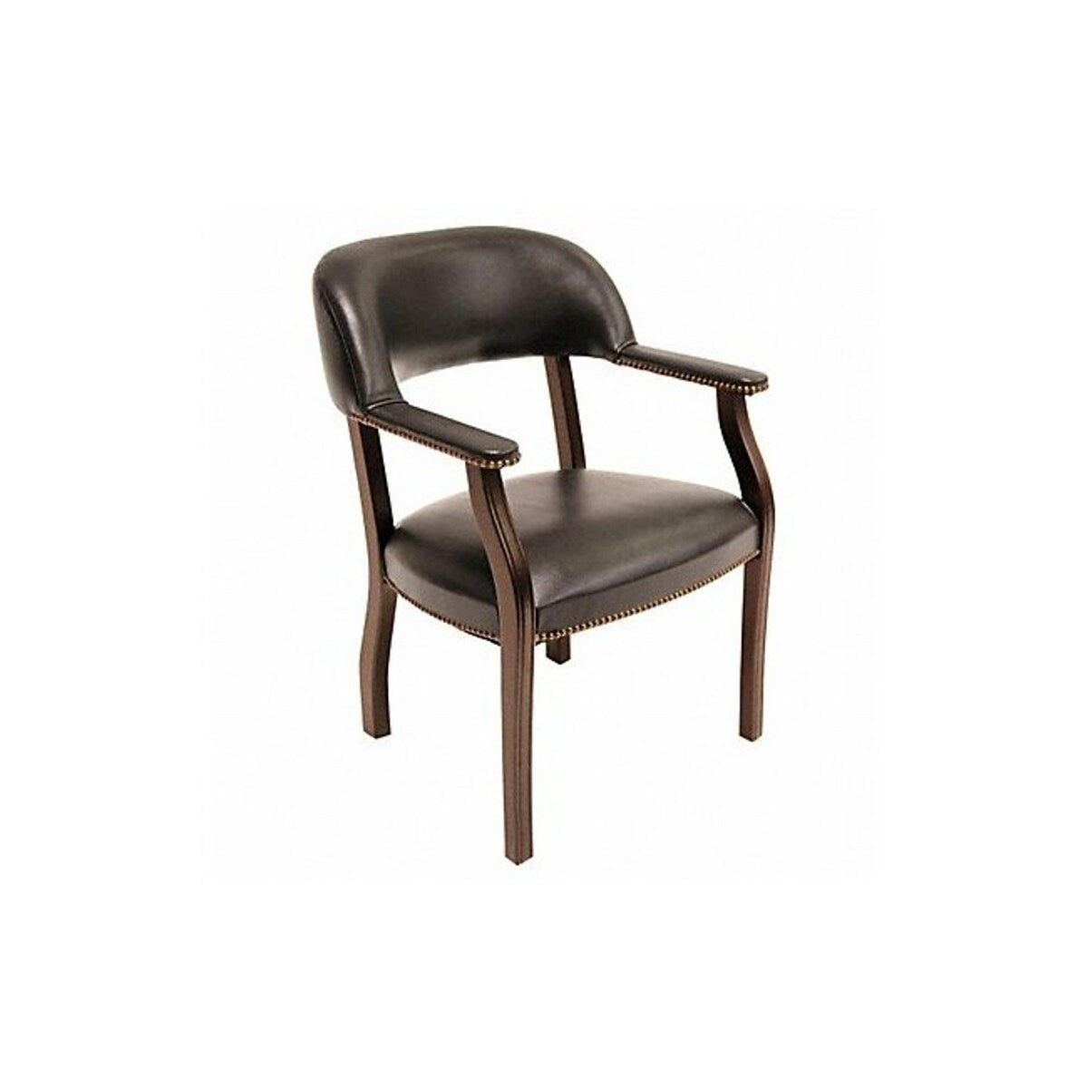 Regency Ivy League Captains Chair,Vinyl,Black 9004BK - 1 Each