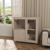 Guinea Pig Cages,4-Tier Hamster Cage Wood with Storage Cabinet, House for Rat Chinchilla, Openable Top, Acrylic Windows