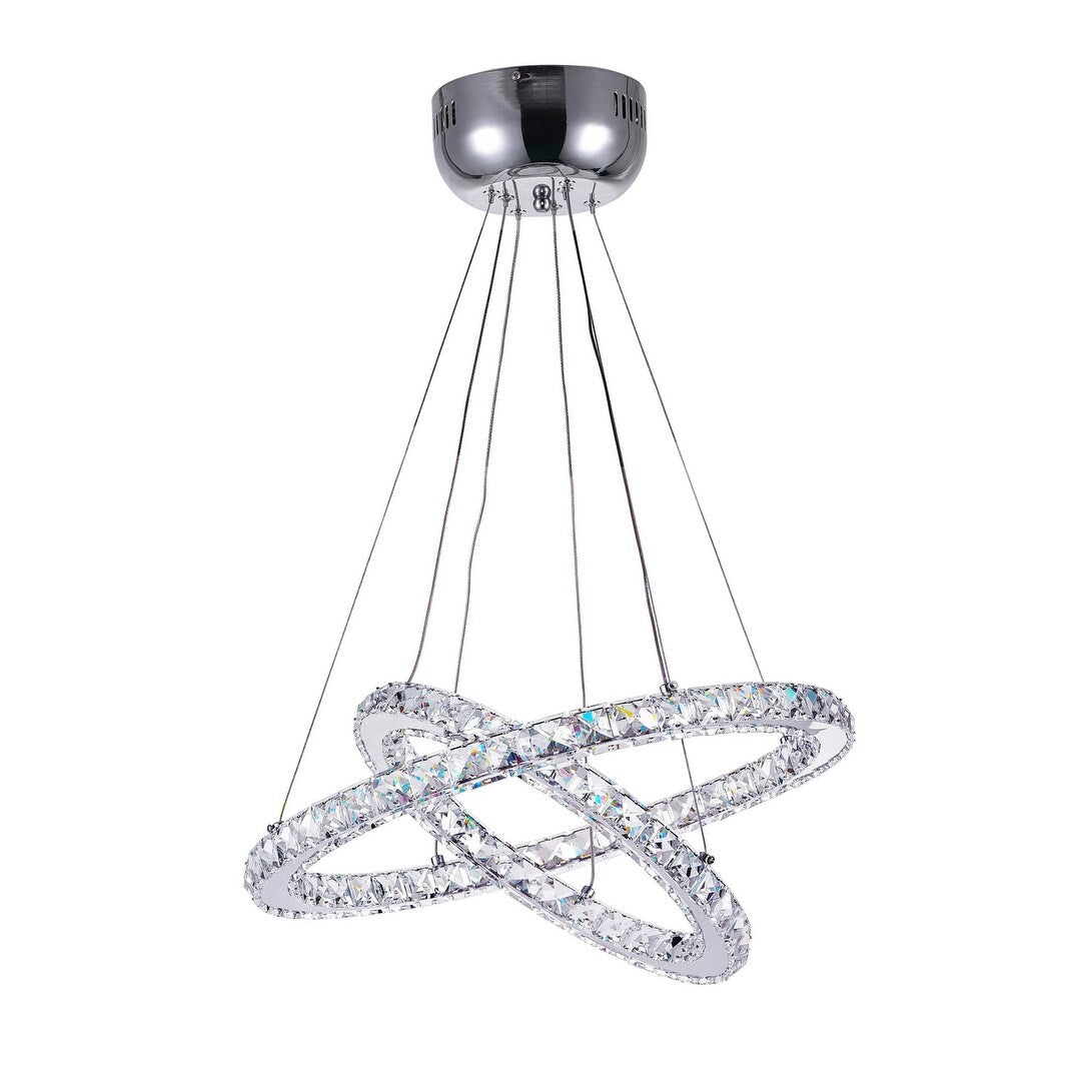 Giuseppe Lighting 5080P24ST2R LED Chandelier Ring Chrome - Exact Size