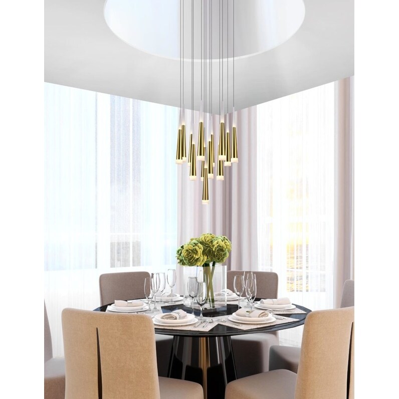 Giuseppe Lighting 5080P24ST2R LED Chandelier Ring Chrome - Exact Size
