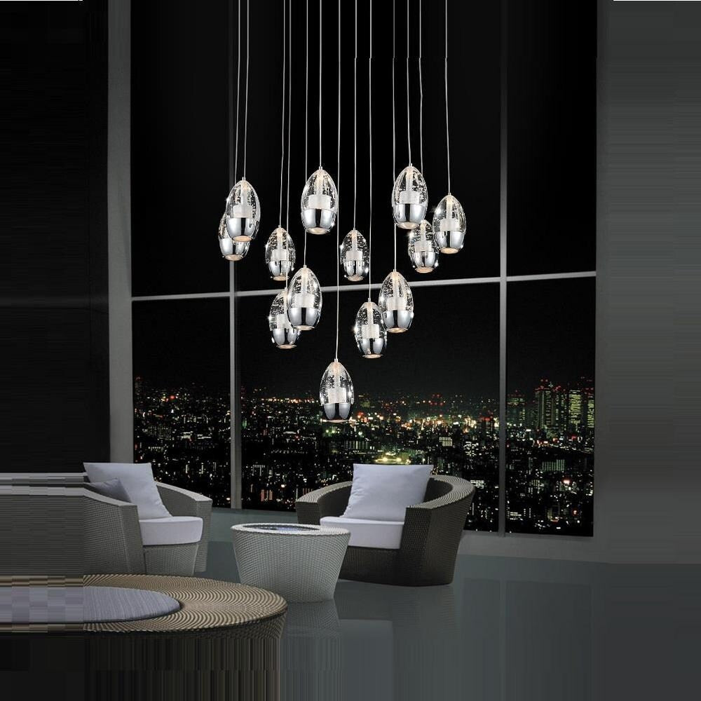 Giuseppe Lighting 5080P24ST2R LED Chandelier Ring Chrome - Exact Size