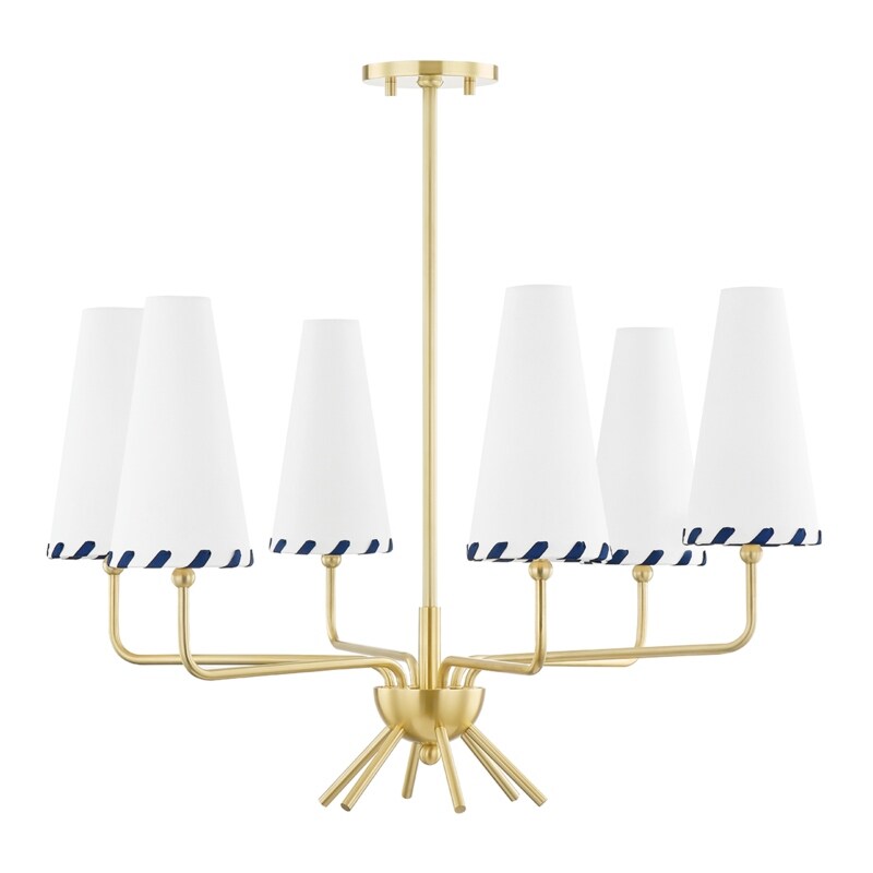Crafted Lighting AGB Six Light Chandelier Cassie - Exact Size