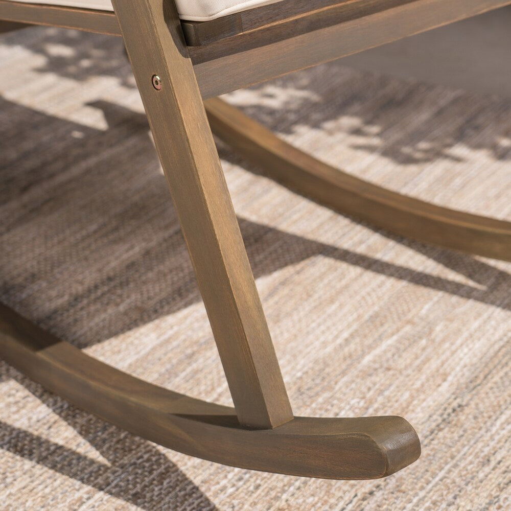 Gus Outdoor Wood Rocking Chair (Set of 2) by Christopher Knight Home
