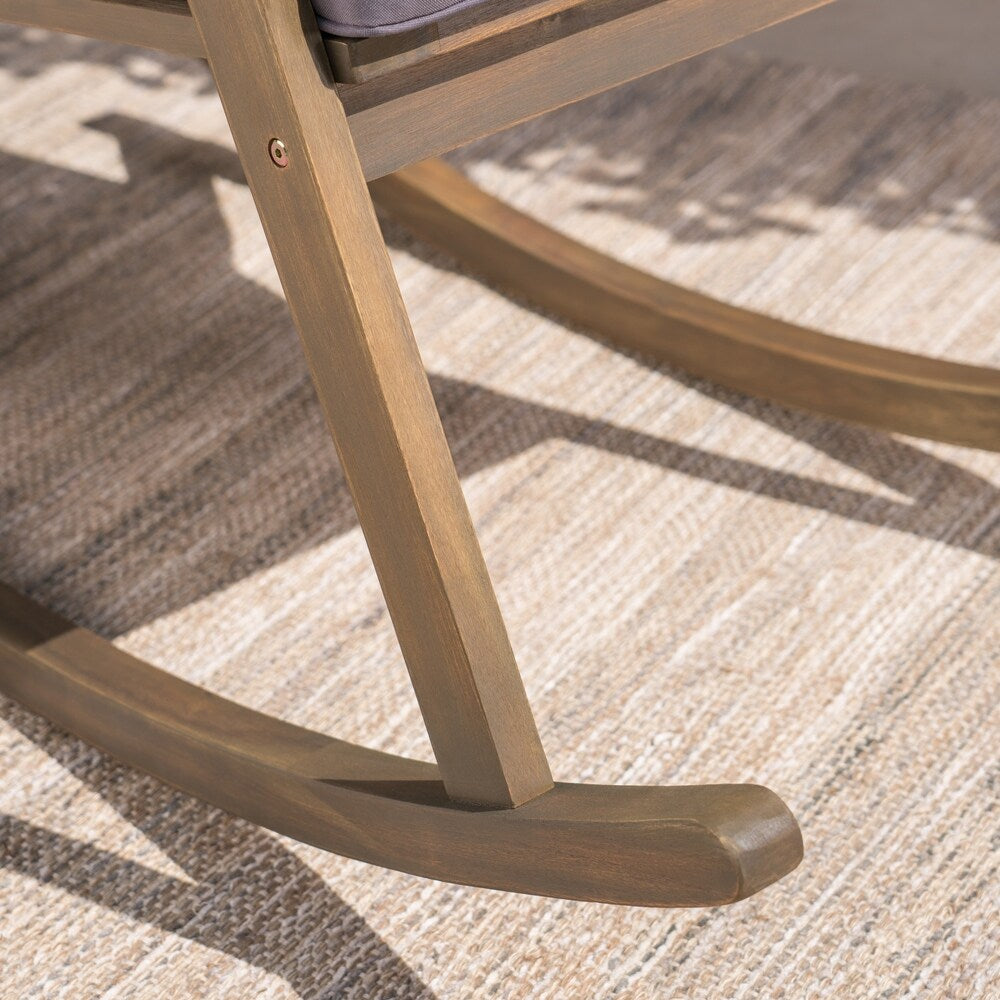 Gus Outdoor Wood Rocking Chair (Set of 2) by Christopher Knight Home