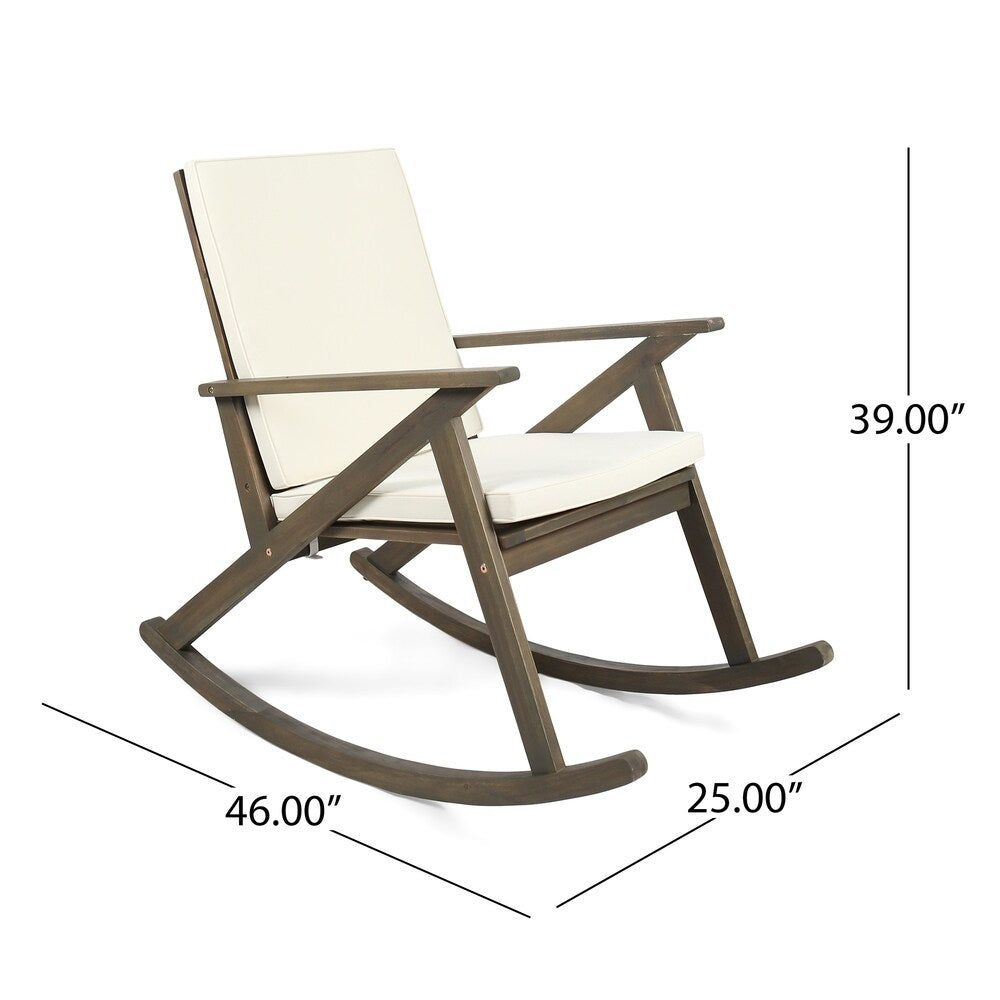 Gus Outdoor Wood Rocking Chair (Set of 2) by Christopher Knight Home