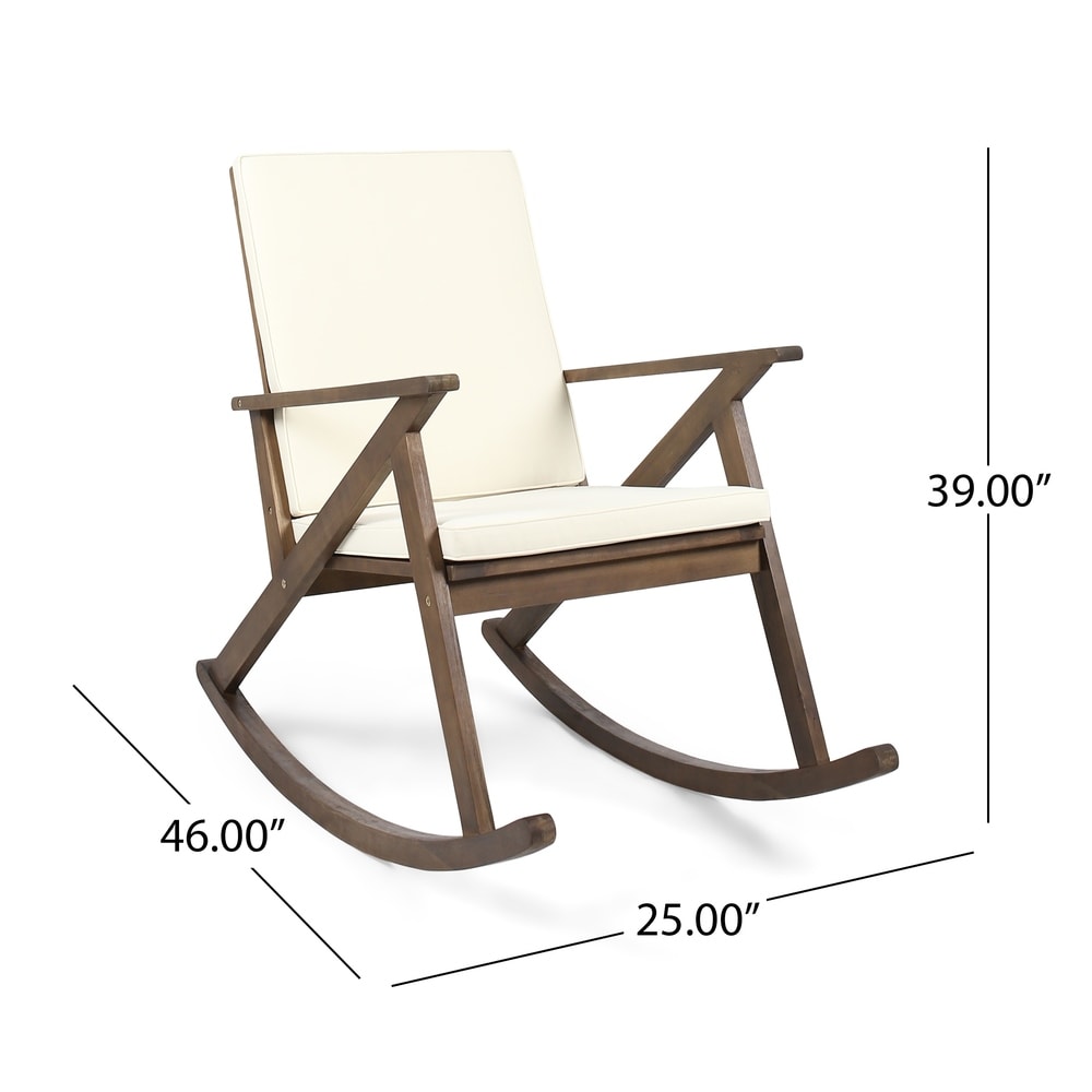 Gus Outdoor Wood Rocking Chair (Set of 2) by Christopher Knight Home