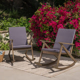 Gus Outdoor Wood Rocking Chair (Set of 2) by Christopher Knight Home
