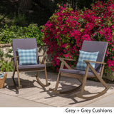 Gus Outdoor Wood Rocking Chair (Set of 2) by Christopher Knight Home