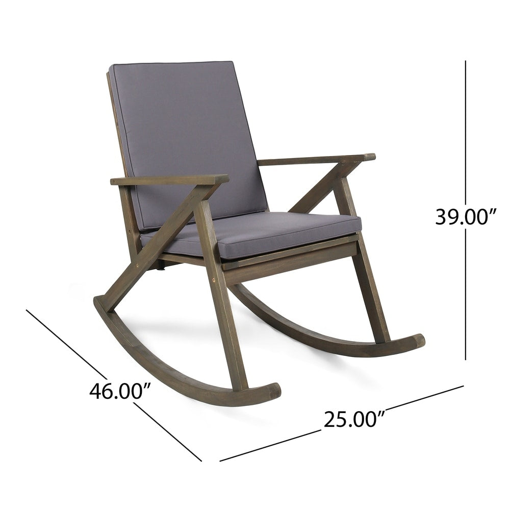 Gus Outdoor Wood Rocking Chair (Set of 2) by Christopher Knight Home