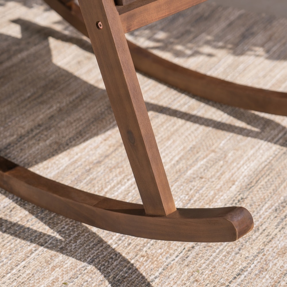 Gus Outdoor Wood Rocking Chair (Set of 2) by Christopher Knight Home