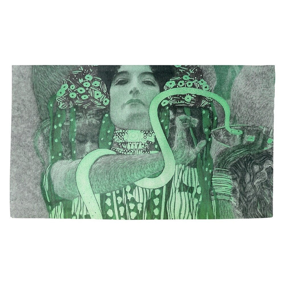 Gustav Klimt Hygeia in Green Dobby Rug