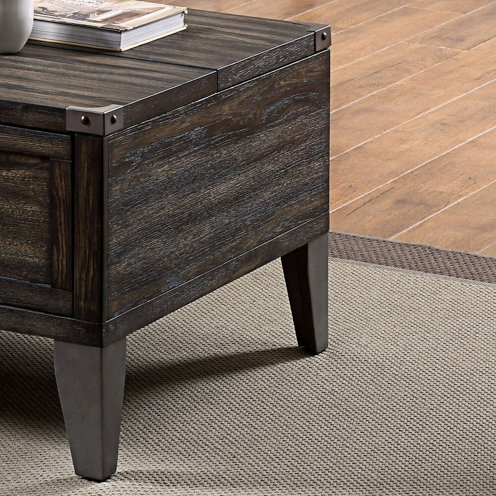 Sete Industrial Oak 48-inch Solid Wood 2-Drawer Coffee Table by Furniture of America