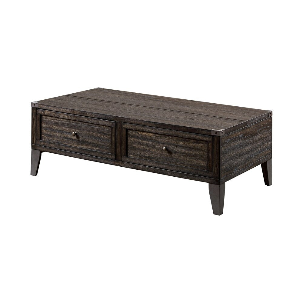 Sete Industrial Oak 48-inch Solid Wood 2-Drawer Coffee Table by Furniture of America